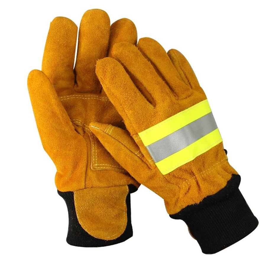 Firefighting gloves, fire-resistant and heat-insulating gloves for firefighting and rescue, thick cowhide, warm and durable, scratch resistant, stab resistant and waterproof gloves