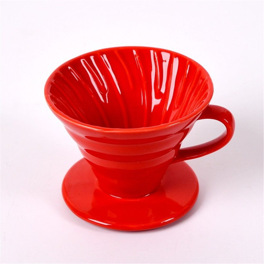 Pour Over Coffee Maker, Single Cup Coffee Dripper, Manual Porcelain Slow Brewing Accessories for Travel, Camping, Office, Home, Cafe, Coffee Gifts (Red, 1-2Cups)