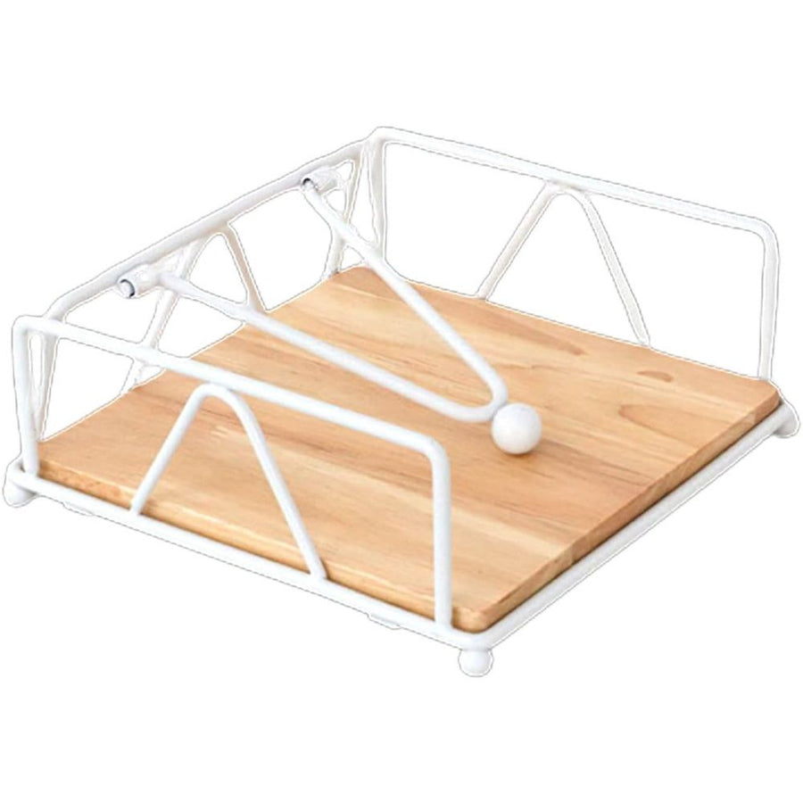 Napkin Holder for Table, Metal and Wood Napkin Holder, Standing Napkin Holders for Paper Napkins, for Kitchen Counter, Dining Table, (white)