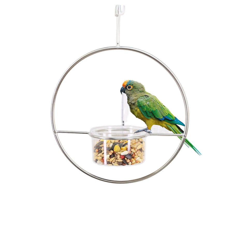 Outdoor hanging bird feeder - with transparent glass bowl bird feeder, suitable for birds, decorative wild bird feeder suitable for outdoor gardens, terraces, courtyards
