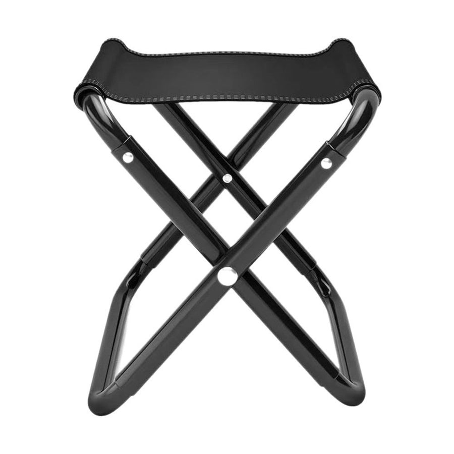1PCS Outdoor Folding Stool Portable Fishing Chair Mini Small Train Pony Tie Camping Simple Hardware(Black）