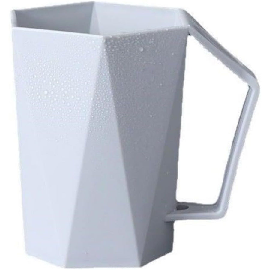 Home diamond shaped washbasin cup with handle for couples, stylish, simple, creative, fashionable plastic mouthwash cup, unique tooth cup