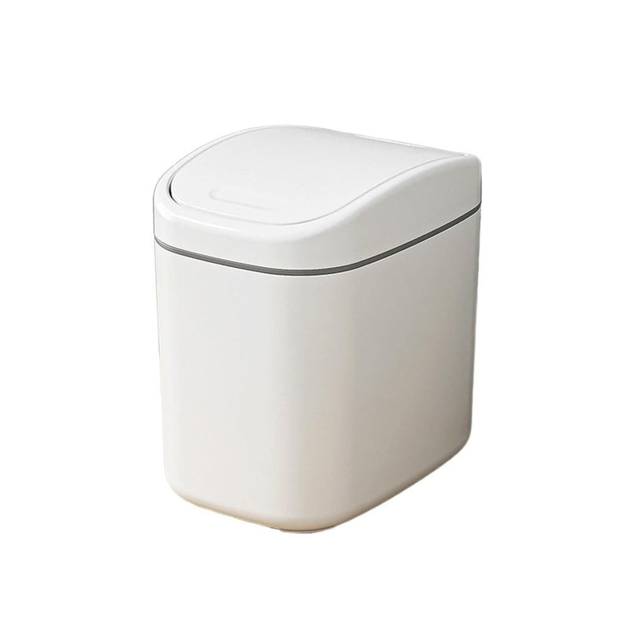 Desktop Trash Can Small Mini Garbage Dustbin with Shake Cover for Home Office Waste Bins Household Cleaning(Gray)