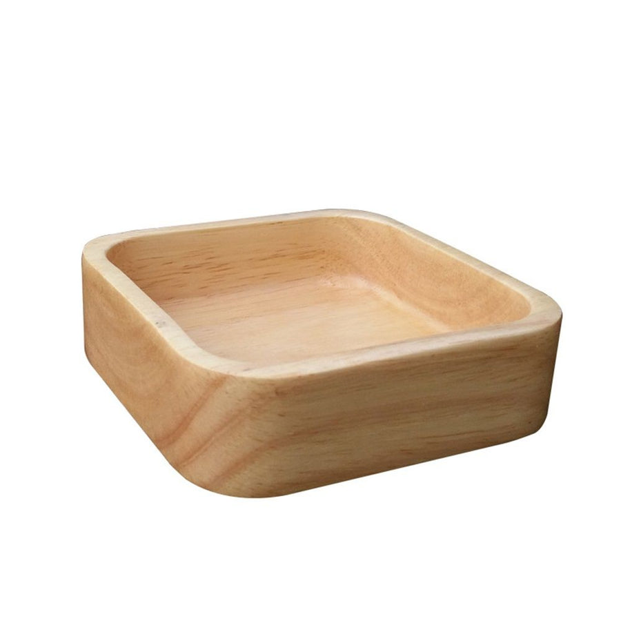 Bamboo Wooden Bowls Set, 4-inch Square Snack Bowls for Appetizers, Dips, Nuts Desserts and More, Small Reusable Wooden Serving Bowl for Dinner Party and Entertaining, Eco Friendly (1Pcs)
