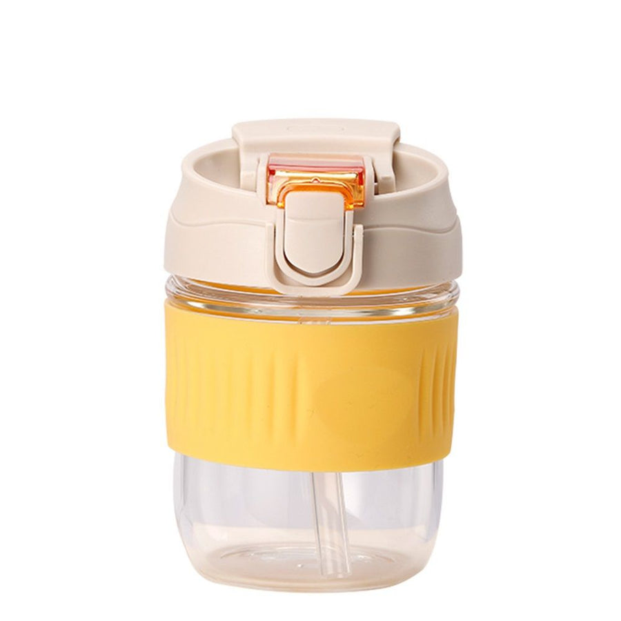 Coffee Mug with Straw & Lid – Multipurpose Jar Style Can Sipper for Green Tea, Milk, Juice, Smoothies & More – Reusable Drinking Cup for Home & Office (yellow)