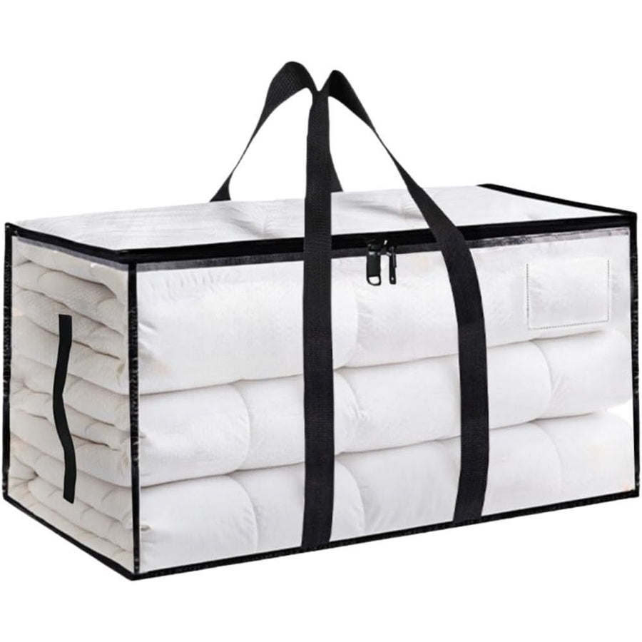 2-Pack Oversized Moving Bags with Reinforced Handles, Heavy-Duty Storage Tote for Clothes, Moving Supplies (Clear, 2-Pack)