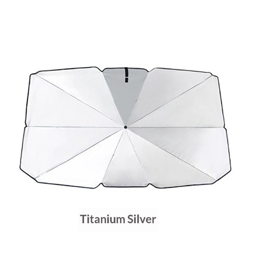 Windshield Sunshade Fits All  Including Reflective  Polyester Heat and UV Rays Windshield Sun Shade Foldable  Interior Protection Accessory Titanium silver version full blackout small size 65 * 125CM