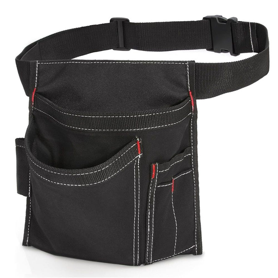 Utility Tool Belt Pouch for Men and Women, Adjustable Oxford cloth Waist Belt Bag for Electrician Maintenance Gardening Carpentry(Black)