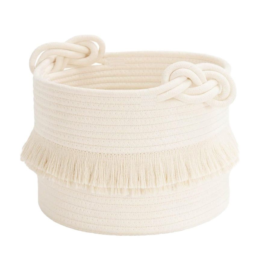 Small Basket for Stuffed Animal,Clothes ,Bedroom,Nursery |Cotton Rope Baskets, Cube Basket, Under Shelf Basket | Baskets for Home Decor.white