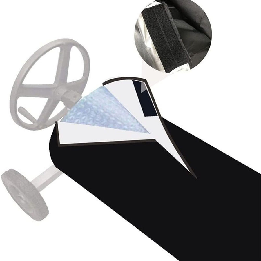 Pool Solar Reel Blanket Protective Cover with Velcro Anti-UV Storage Protection for Ground and Underground Swimming Pool Cover Reel  black 490*96cm