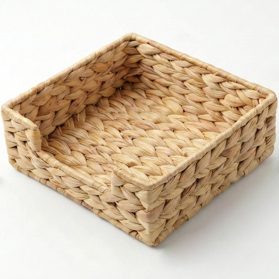 Rattan calabash grass for Table, Napkins Holder For Paper Napkins, Kitchen Luncheon Paper on Boho Dining Countertop - Square