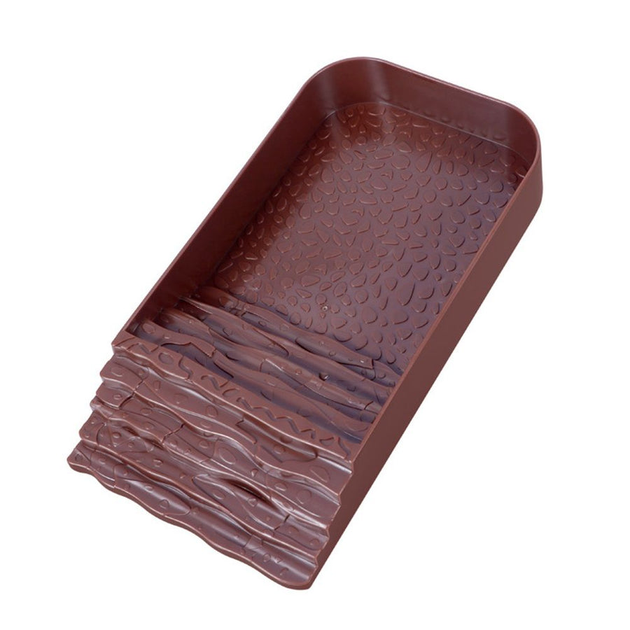 Reptile Bathing Pool Plastic Tortoise Food Dish with Ramp Leaf Reptile Food Dish & Water Bowl Tortoise Habitat Accessories for Frog Lizard Box Turtle (Brown)