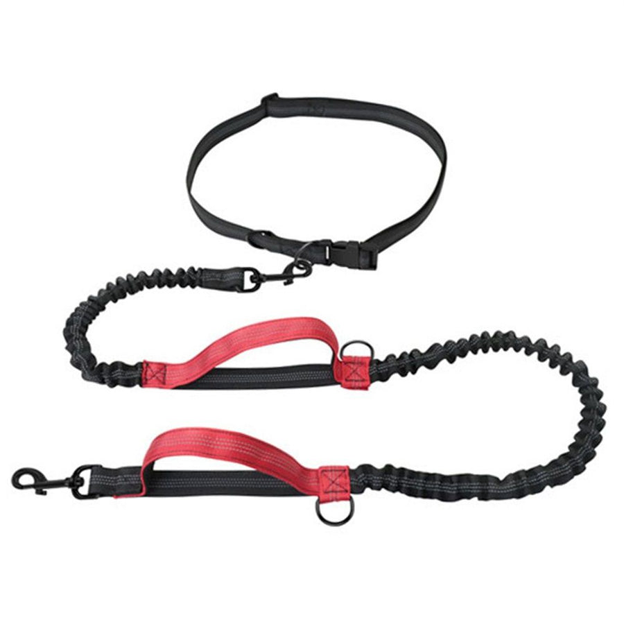 Exquisite Hands Free Dog Leash for Large Dogs. Ultimate Comfort & Freedom for Running, Walking, Hiking. Premium Quality, Durable & Versatile Waist Leash. Your Dog Will Love It. (Red)