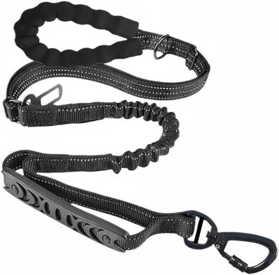 Heavy Duty Dog Leashes for Large Dogs,Car Seatbelt and Metal Carabiner Clip, Strong No Pull Dog Leash for Medium