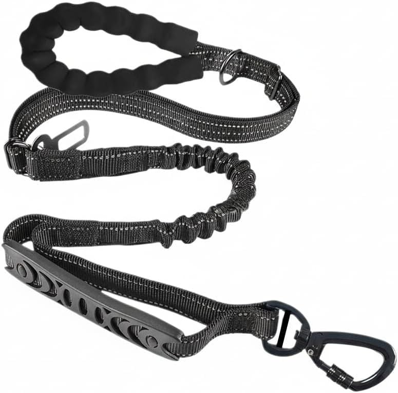 Heavy Duty Dog Leashes for Large Dogs,Car Seatbelt and Metal Carabiner Clip, Strong No Pull Dog Leash for Medium