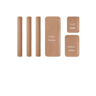 Refrigerator Door Handle Covers, 5PCS, Leather Kitchen Appliance Handle Covers Keep Your Fridge Microwave Oven Stove Dishwasher Clean,Trimmable and One Size Fits All (light brown)