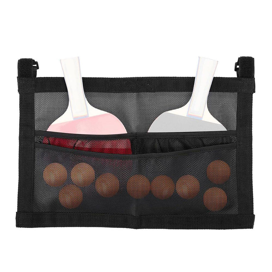 Ping Pong Paddle Case with Mesh Storage Bag, Under Table Tennis Racket Holder for Balls & Paddles, Hanging  Paddle Rack Organizer, Easy Install Ping Pong Ball Holder with Straps