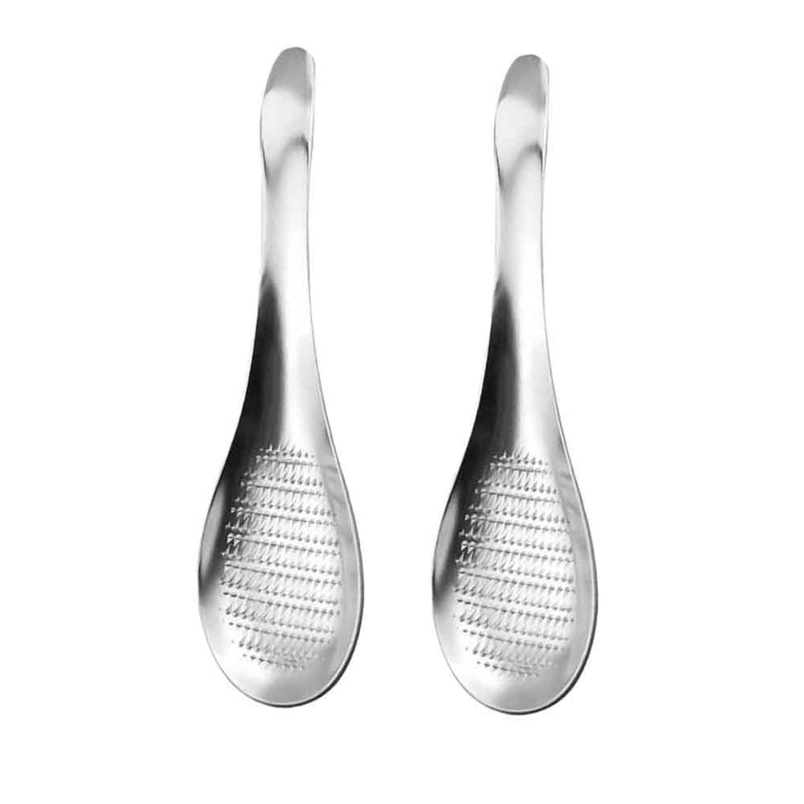 2Pcs Spoon-shaped Stainless Steel Garlic Ginger Graters Versatile Kitchen Tools for Mincing Garlic Fruits and Vegetables Design for Effortless Use