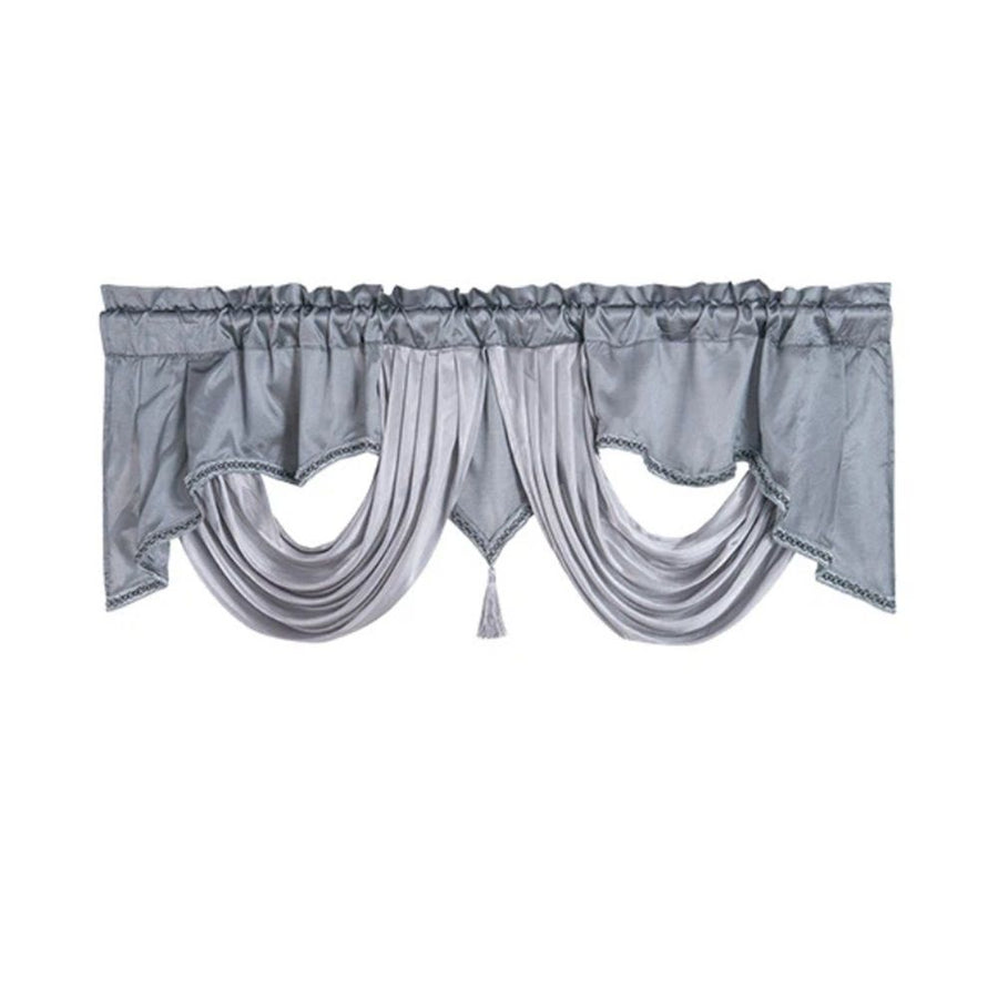Wave curtain head curtain 140 * 45cm. Made of polyester fabric with soft satin trim. Add some luxurious atmosphere to your home.（grey）