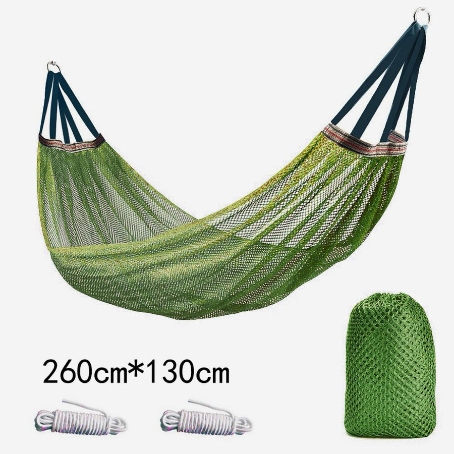Travel Hammock,Camping Hammock, Outdoor Sport Hammock Army Green Net Mesh Bed with  for Garden Beach Camping Hunting Hiking Traveling (green  260*130)