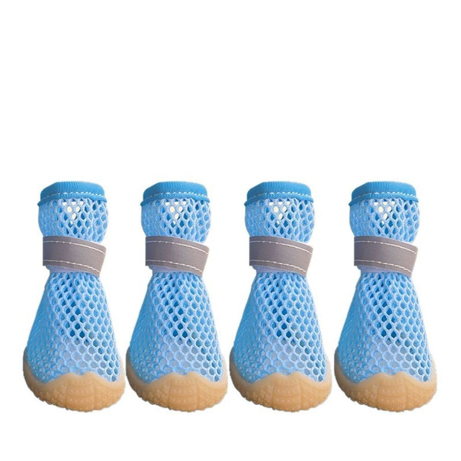 Soft Dog Shoes for Small Dogs, Anti-Slip Dog Boots for Winter Snowy Day, Summer Hot Pavement, Breathable Dog Paw Protectors for Outdoor Walking Running, Size 2, Blue