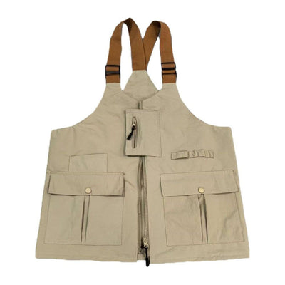 Multifunctional Vest Shoulder Bag Multiple Pockets Practical corduroy Lightweight Design for Outdoor Travel Hiking（L）