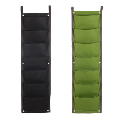 2pcs Fence Planters Wall Planters for Outdoors Plants Vertical Planter Balcony Planter Vertical Garden Wall Pocket Planter Outdoor Wall Planter Fence Garden Planter(Black+Green)