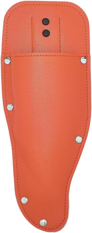 Garden Pruner Sheath, Pruner Tool Holster, Premium PU Leather Holster Protective Case Cover Scabbard for Gardening Pruning Shears Scissor - Orange
