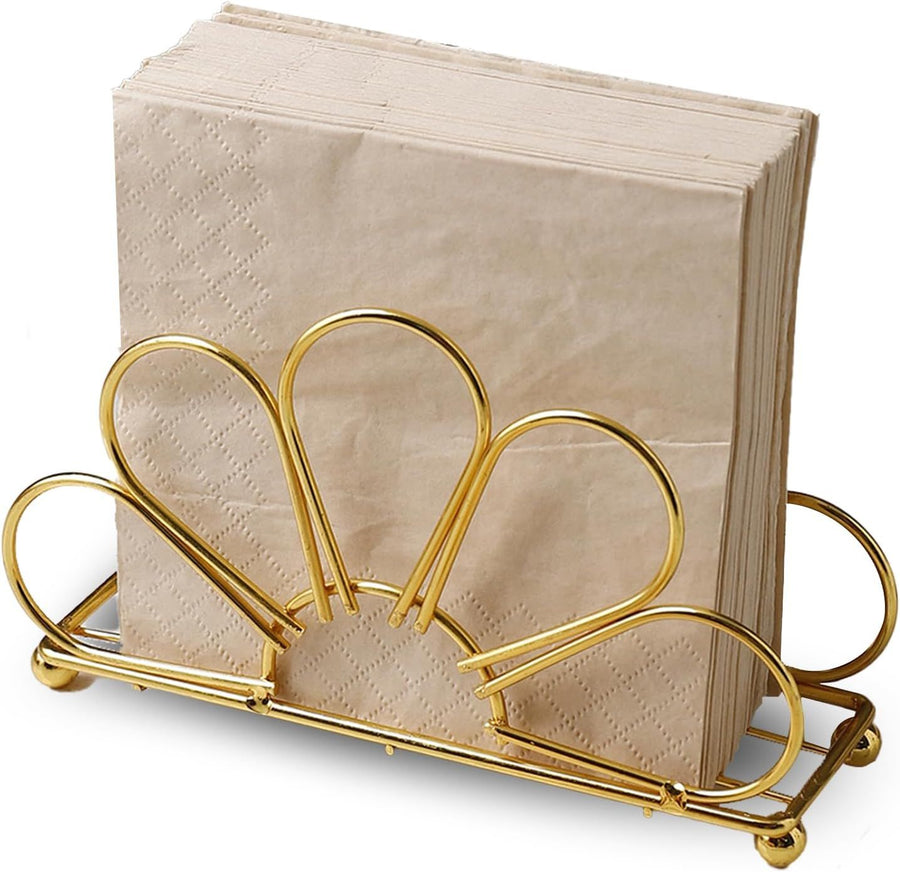 Napkin Holder for Table,  Gold Napkin Holders for Paper Napkins , Picnic Table, Indoor & Outdoor Use, Elegant Décor