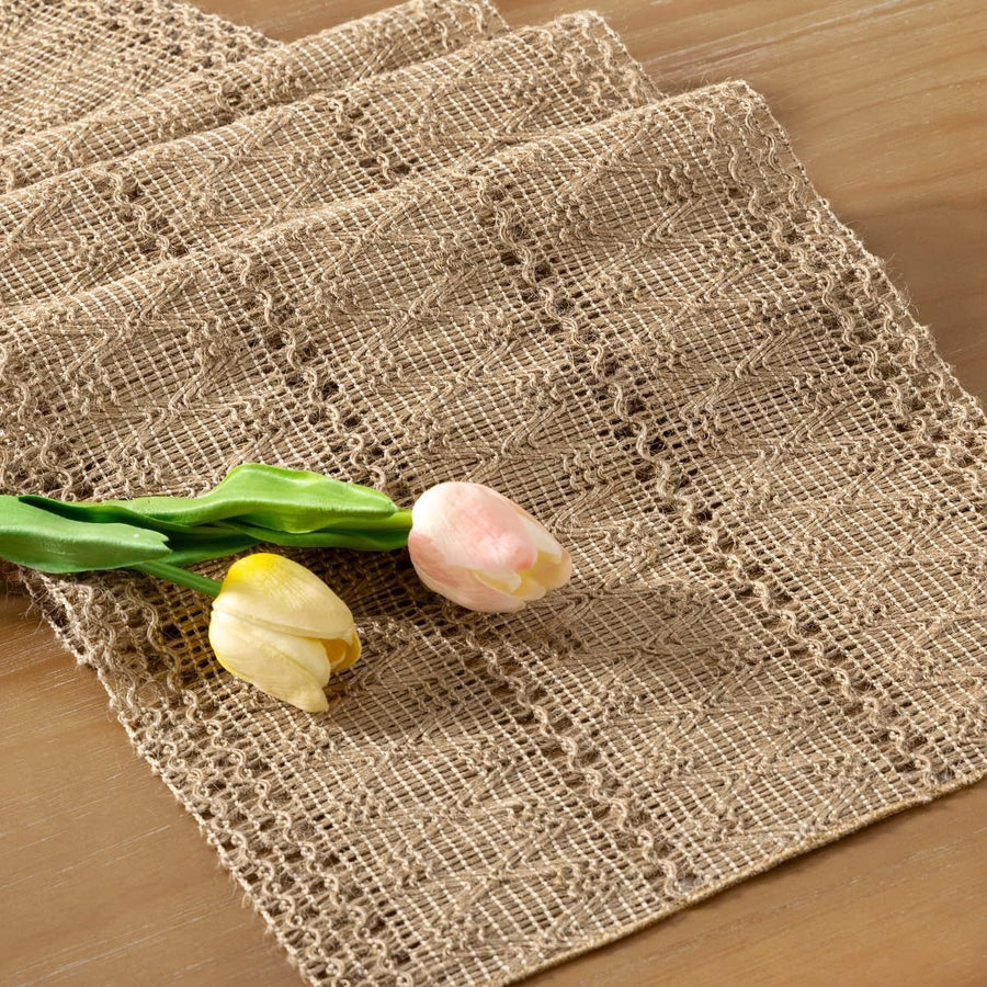 Farmhouse Rustic Jute  Woven Dining Table Runner for Bedroom Dresser Kitchen Home Decor(Brown, 30*91cm)