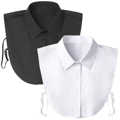 Fake Collar Detachable  Collar Faux False Collar Blouse Half Shirt Collars Tops for Women  Graduation Halloween（Black+white）