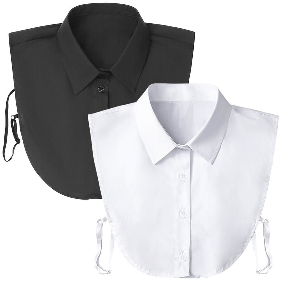Fake Collar Detachable  Collar Faux False Collar Blouse Half Shirt Collars Tops for Women  Graduation Halloween（Black+white）