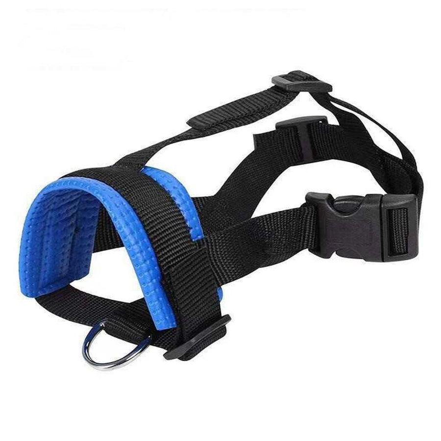 Dog Head Collar, Fabric Padded Head Collar for Dogs to Prevent Pulling, Adjustable Dog Head Harness (L,Blue)