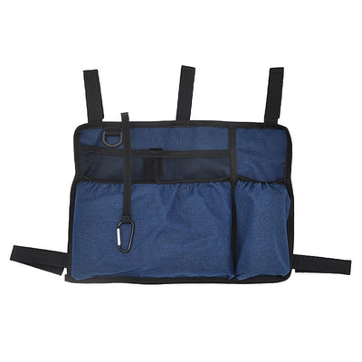Walker Accessories for Seniors - Folding Walker Bag with Cup Holder, Storage Basket, and Organizer Pouch, Blue