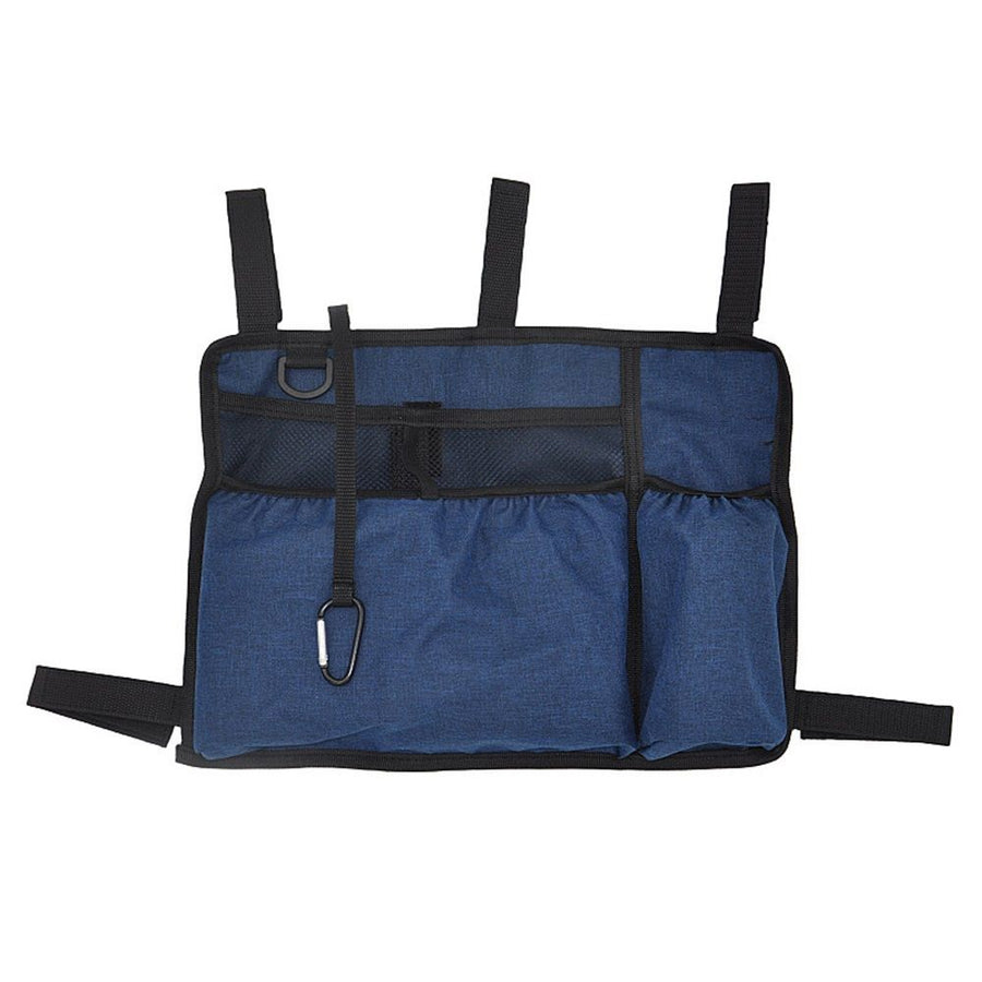 Walker Accessories for Seniors - Folding Walker Bag with Cup Holder, Storage Basket, and Organizer Pouch, Blue