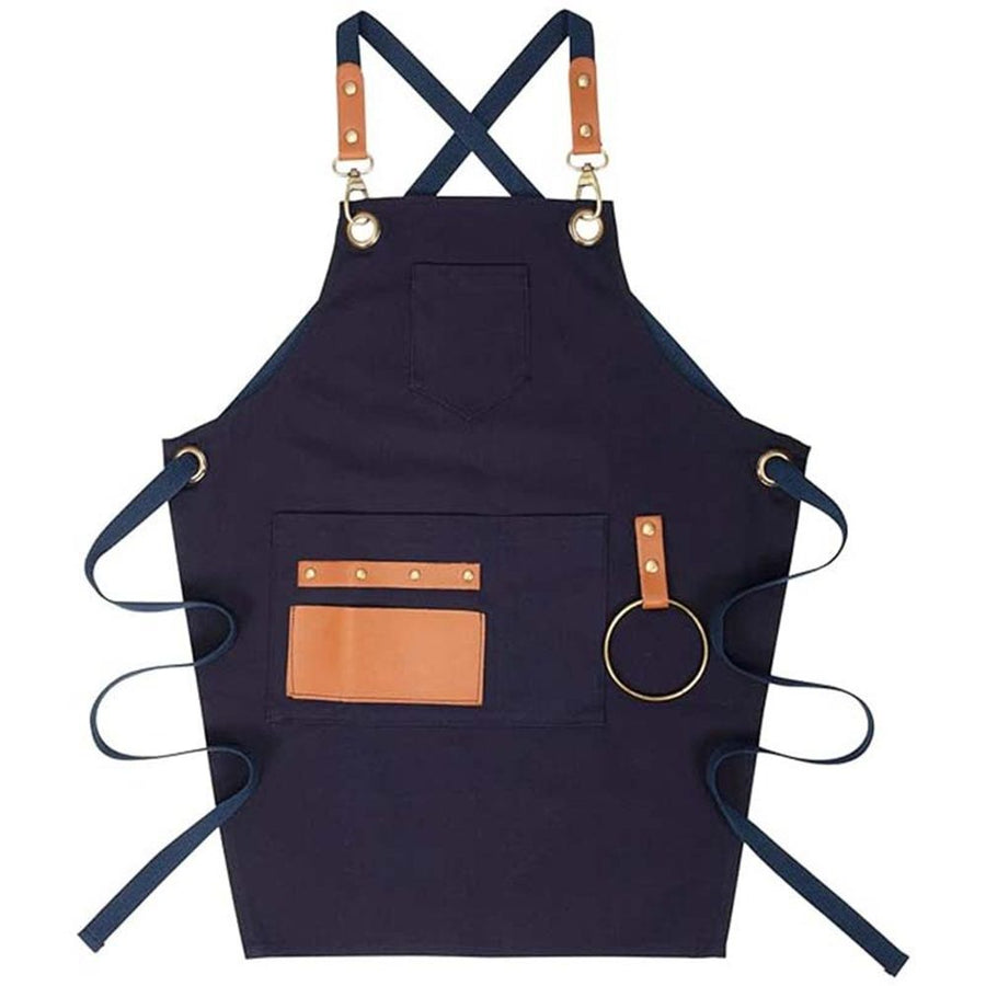 Heavy Duty Work Apron for Kid Boys with Pockets and Adjustable Cross-back Straps, For Cooking Painting Gardener Canvas Apron