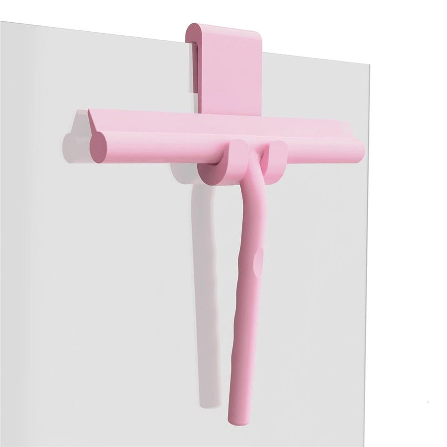 Silicone Squeegee for Glass Doors Window Squeegee for Walls, Sink, Mirror, Bathroom, Car Window Cleaning - Pink