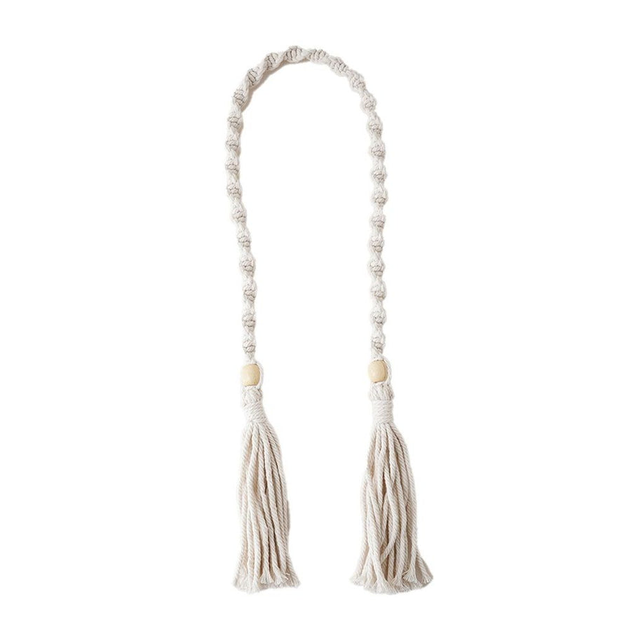 Curtain Tassel Tiebacks, 2 Pack Shape Curtain Holdbacks Rope with Tassel, Handmade Tie Backs Window Drapery Decorative Rope for Home, Cafe, Office, beige