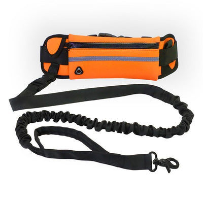 Hands Free Dog Leash with Zipper Pouch, Wide Padded Waist Dog Running Leash for Medium and Large Dogs, Retractable Bungee for Walking Jogging Training Hiking