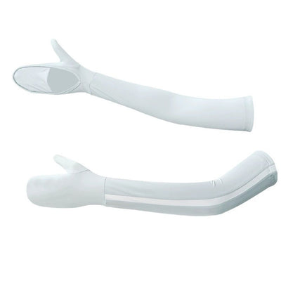 Unisex-adult Cool Sleeves With Hand Cover, Fingerless UV Thin Sleeve Arm Protection Sunshade Gloves Arm Adjustable