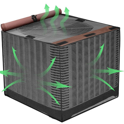 2 in 1 Air Conditioner Covers for Outside, Breathable Full Mesh With Waterproof Top Air Conditioner Cover for All Seasons, AC Unit Cover Protect from Fluff, Leaves, 24x24x30 Inch（Only cover）