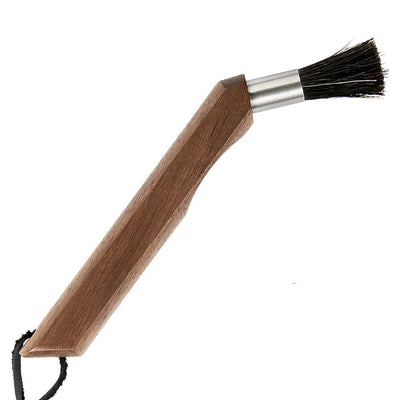 Natural Pig Bristle Curved Espresso Maker Brush with Handle, for Camping Home Kitchen Barista, 13.5cm