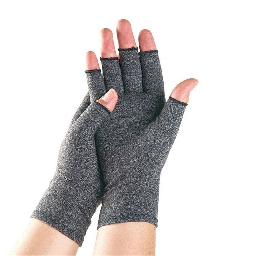 Compression Arthritis Gloves for Men Women, Fingerless Compression Gloves for Arthritis Sport (Half Finger,M)