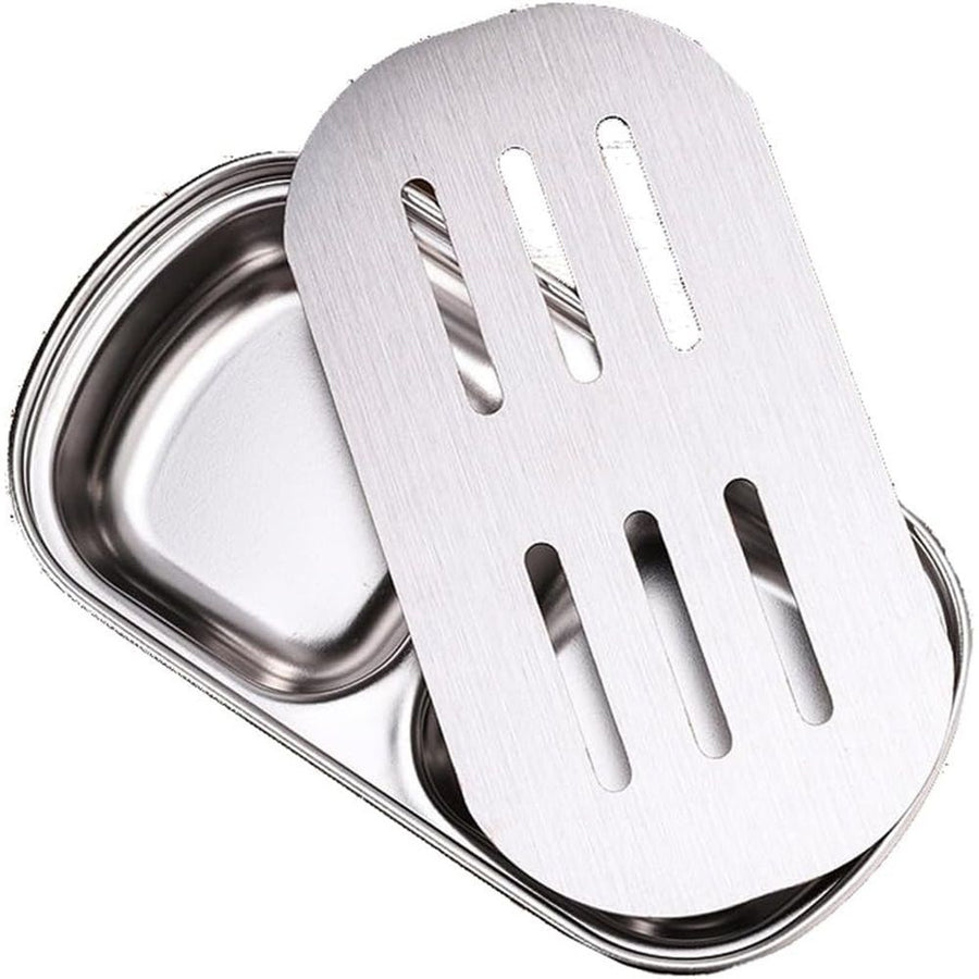 Soap Dish,Stainless Steel Soap Holder with Drain Spout, Soap Saver for Bathroom Shower, Bathtub, Kitchen Sink,Durable and Stylish