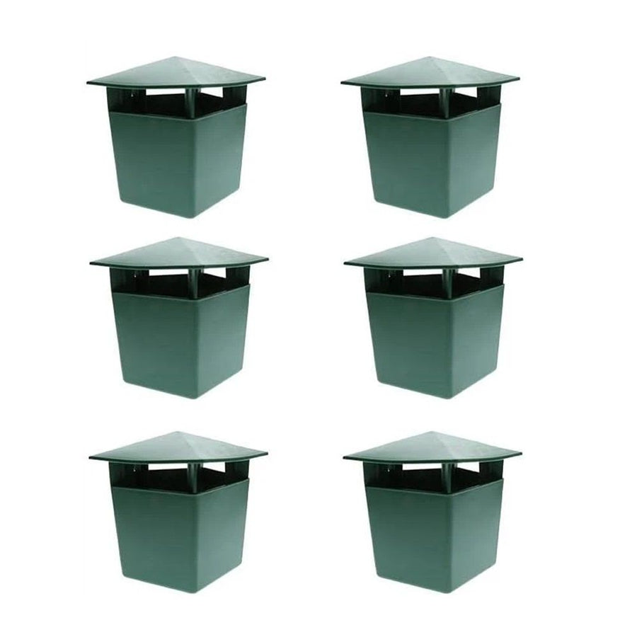 6 Pcs Plastic Box 3.9" x 4.7" x 4.7" ,Reusable Beer Bait Snail Catchers with Pentagonal Lid, Plastic Slug Houses for Outdoor Garden, Vegetable Beds, Farm(Green)