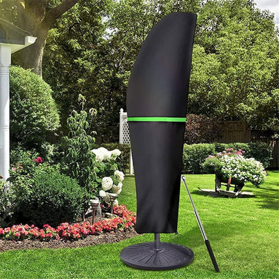 Cantilever Patio Umbrella Cover with Push Rod - Waterproof Patio Parasol Covers with Zipper for Offset Outdoor Umbrellas