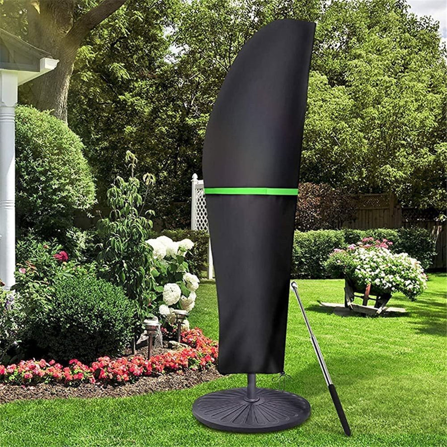 Cantilever Patio Umbrella Cover with Push Rod - Waterproof Patio Parasol Covers with Zipper for Offset Outdoor Umbrellas