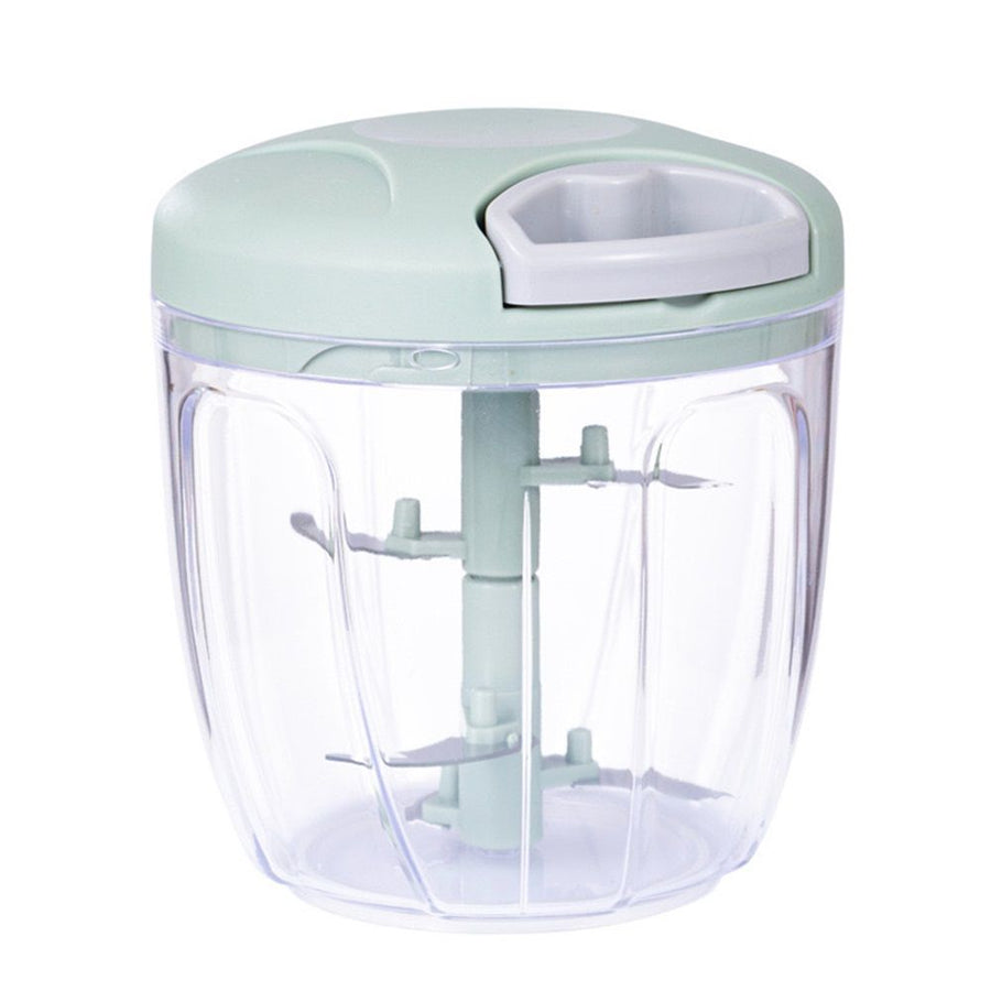 Manual Food Processor Vegetable Chopper, Portable Hand Pull String Garlic Mincer Onion Cutter for Veggies, Ginger, Fruits, Nuts, Herbs, etc, 900ml