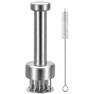Meat Tenderizer Tool, 304 Stainless Steel, with stainless steel needle & Retractable Safety Guard, for Tenderizing Beef, Turkey, Chicken, Steak, Dishwasher Safe