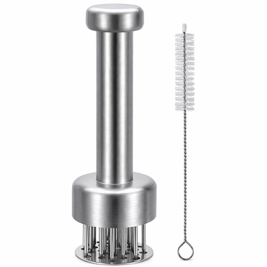 Meat Tenderizer Tool, 304 Stainless Steel, with stainless steel needle & Retractable Safety Guard, for Tenderizing Beef, Turkey, Chicken, Steak, Dishwasher Safe